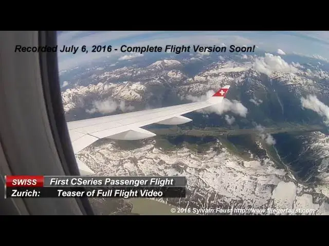 Video thumbnail for Teaser: SWISS' First CSeries Passenger Flight - July 6, 2016