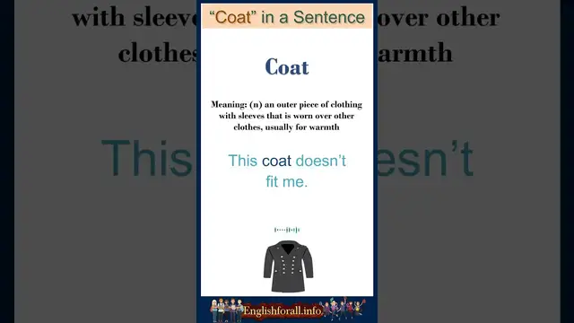 Video thumbnail for Coat meaning | Coat in a Sentence | Most common words in English #shorts
