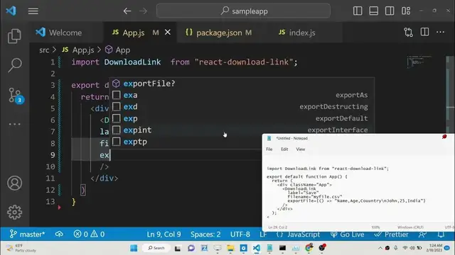 Video thumbnail for React.js react-download-link Example to Download Raw Text & CSV Files as Attachment in Browser