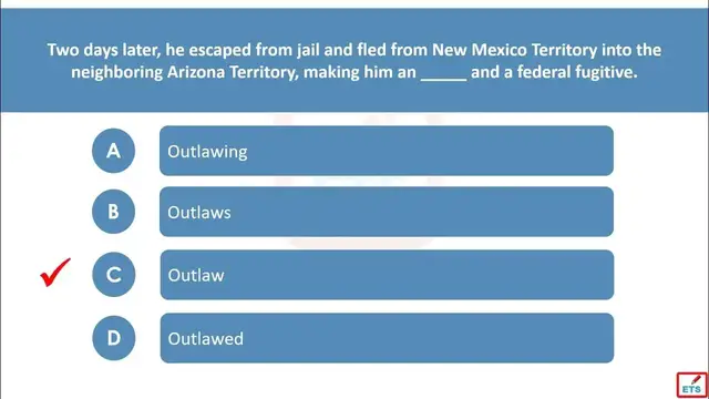 Video thumbnail for English Verb Tenses: Outlaw, Outlaws, Outlawed, Outlawing Quiz