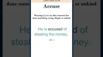 Video thumbnail for Accuse meaning | Accuse in a Sentence | Most common words in English #shorts