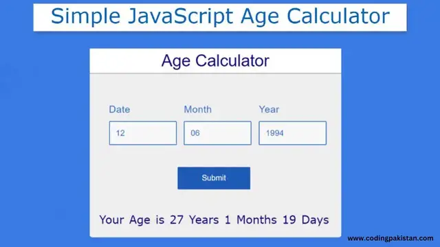 Video thumbnail for How to Create Age Calculator Using HTML CSS & JavaScript with (source code) @CodeWithHarry
