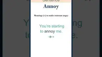 Video thumbnail for Annoy meaning | Annoy in a Sentence | Most common words in English #shorts
