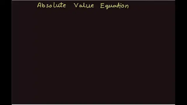 Video thumbnail for Absolute value equation