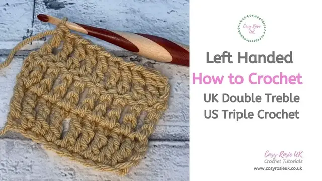Video thumbnail for How to Double Treble Crochet UK Left Handed