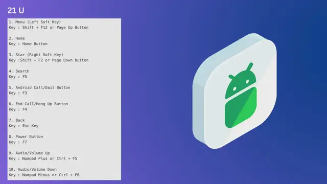 Video thumbnail for 21 Useful Android Emulator Short-cut Keyboard Keys