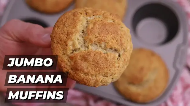 Video thumbnail for Best Jumbo Banana Muffins Recipe: Moist and Fluffy Every Time