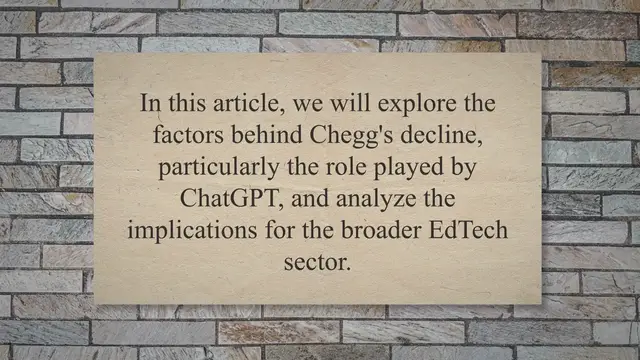 Video thumbnail for The ChatGPT Effect: Analyzing Chegg's 40% Stock Plunge and Its Impact on EdTech