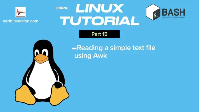 'Video thumbnail for Linux Tutorial Part 15: awk to read text files'