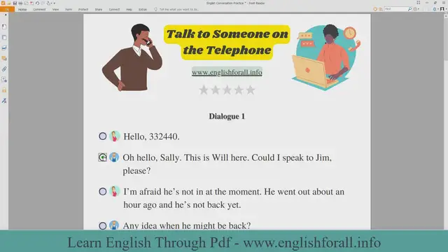 Video thumbnail for English Conversation Practice - Talk to Someone on the Telephone