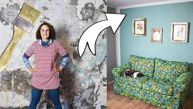 Video thumbnail for Wand streichen im Funkelfaden Haus - Ein kleines Zimmer bekommt endlich neue Farbe