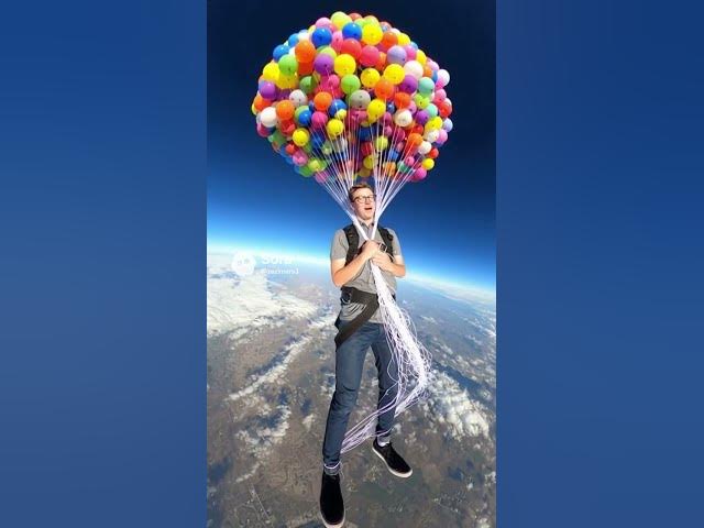 Video thumbnail for How many balloons does it take to lift a man using helium? ￼
