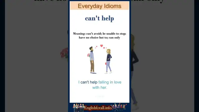 Video thumbnail for "Can't help" meaning | "can't help" in a sentence | Common English Idioms #shorts