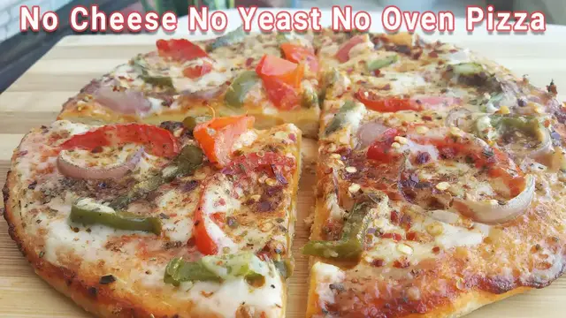 Video thumbnail for No Cheese, No Mayo, No Yeast & No Oven Veg Pizza for Lockdown | White Sauce Pizza Recipe