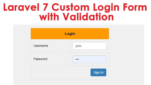 Video thumbnail for Laravel 7 Custom Login Form with Validation