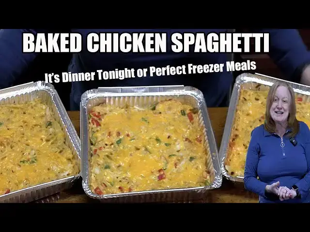 'Video thumbnail for Baked CHICKEN SPAGHETTI Tonight's Dinner or Freezer Meal'