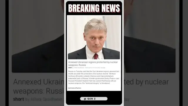 Video thumbnail for Nuclear-Armed Russia Warns Annexed Ukrainian Regions Under Threat! | #shorts #news