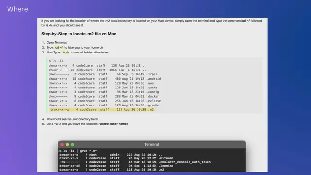 Video thumbnail for Where is Maven .m2 local repository located on Mac