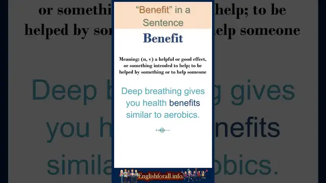 Video thumbnail for Benefit meaning | Benefit in a Sentence | Most common words in English #shorts