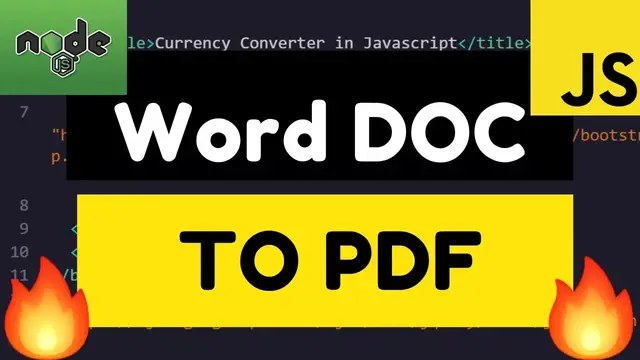 Video thumbnail for Node.js Express Word Document DOCX or DOC to PDF Converter Full App Using LibreOffice Library