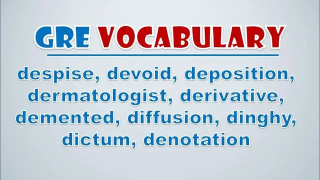 Video thumbnail for GRE Vocabulary: Despise, Devoid, Deposition, Dermatologist, Derivative, Demented, Diffusion