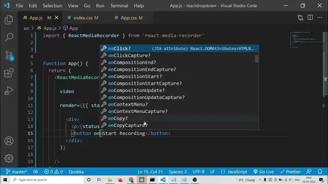 Video thumbnail for React.js Project to Build WebRTC Video,Audio & Screen Recorder Using react-media-recorder Library