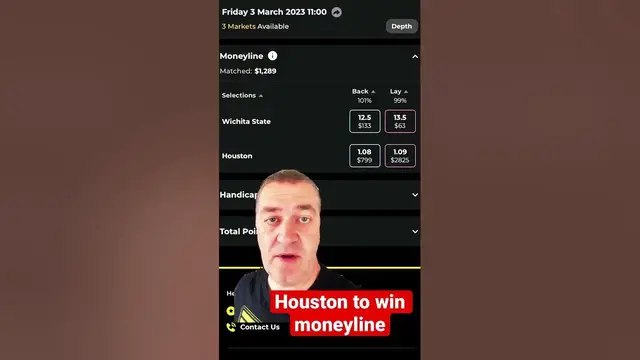 'Video thumbnail for Houston vs Witchita State #sportsbetting #ncaa #houston #witchitastate #basketball  #sportstips'
