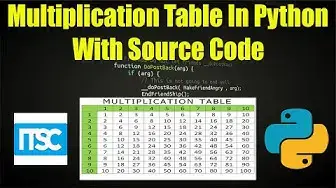 Video thumbnail for Multiplication Table In Python With Source Code Free Download | Python Project with Source Code