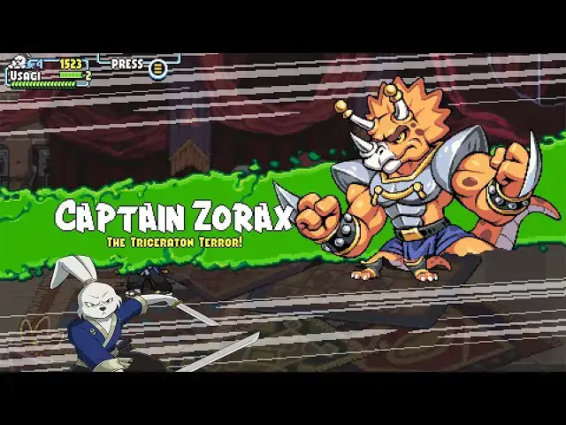 Video thumbnail for TMNT: SHREDDER'S REVENGE (CAPTAIN ZORAX FIGHT) (USAGI YOJIMBO)