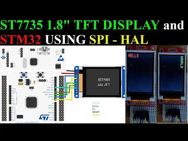 Video thumbnail for ST7735 1.8" TFT Display and STM32 || HAL