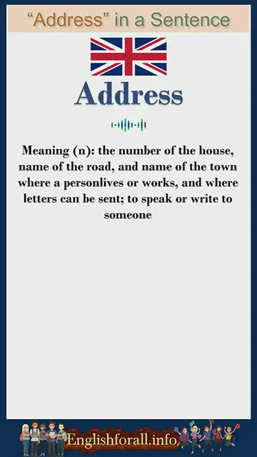 Video thumbnail for Address Meaning | Address in a Sentence | Most common words in English #Shorts