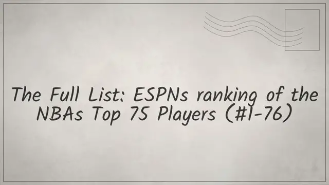 Video thumbnail for The Full List: ESPN's ranking of the NBA's Top 75 Players (#1-76)