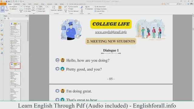 Video thumbnail for English Conversation About COLLEGE LIFE - MEETING NEW STUDENTS