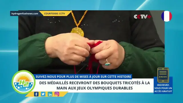 Video thumbnail for [French] Medalists to receive hand-knit bouquets at sustainable Olympics