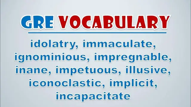 Video thumbnail for GRE Vocabulary: Idolatry, Immaculate, Ignominious, Impregnable, Inane, Impetuous, Illusive