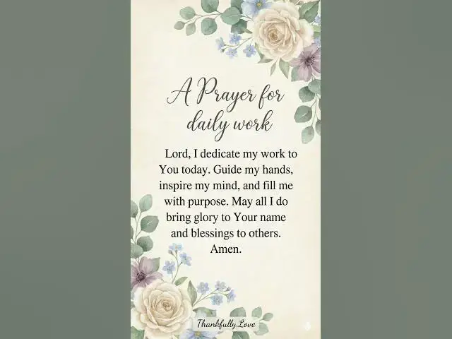 Video thumbnail for A Prayer for daily work #jesuslovesyou #morningprayer #prayer #thankfullylove