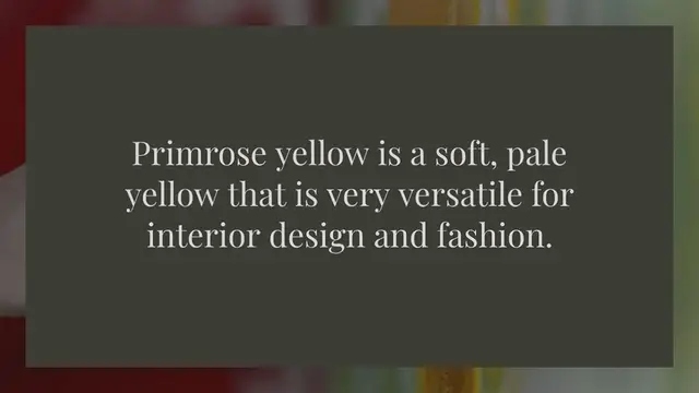 Video thumbnail for What colour goes with primrose yellow?