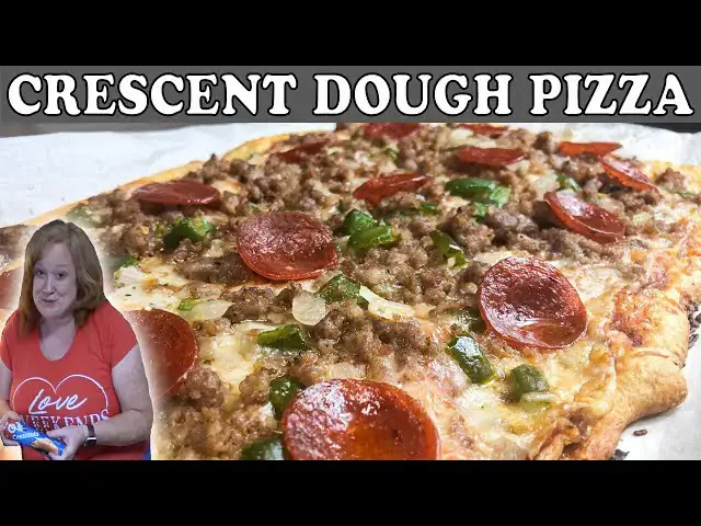Video thumbnail for CRESCENT DOUGH PIZZA | Using Crescent Roll Dough to Make Pizza | Cook with Me Pizza