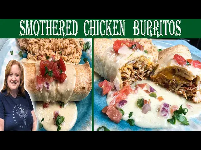Video thumbnail for Smothered Chicken Baked Burritos with a Creamy Sauce