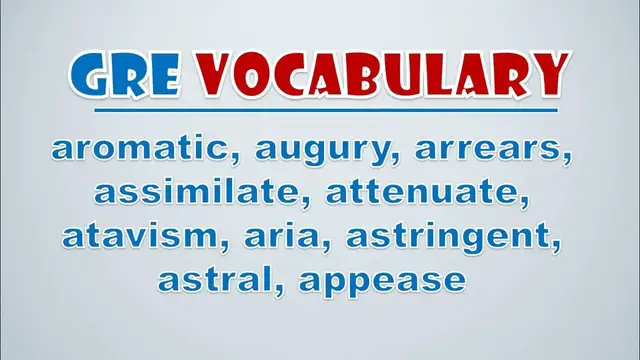 Video thumbnail for GRE Vocabulary: Aromatic, Augury, Arrears, Assimilate, Attenuate, Atavism, Aria, Astringent