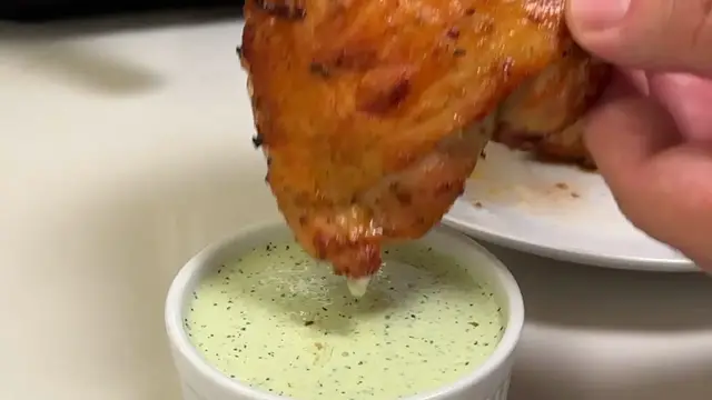 Video thumbnail for The crispiest & juiciest air fryer chicken thighs with creamy cilantro lime sauce