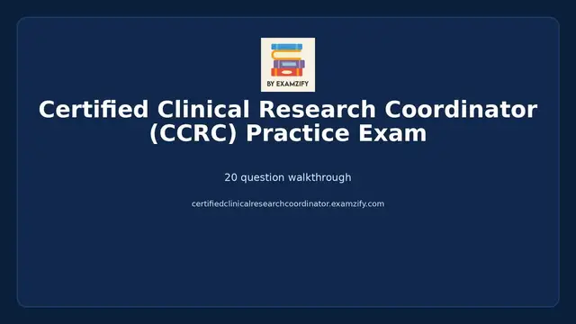 Video thumbnail for Certified Clinical Research Coordinator (CCRC) Practice Exam