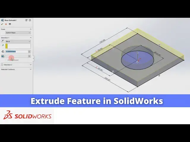 'Video thumbnail for Extrude Feature in SolidWorks  | SolidWorks Tutorial | SolidWorks Modeling |'