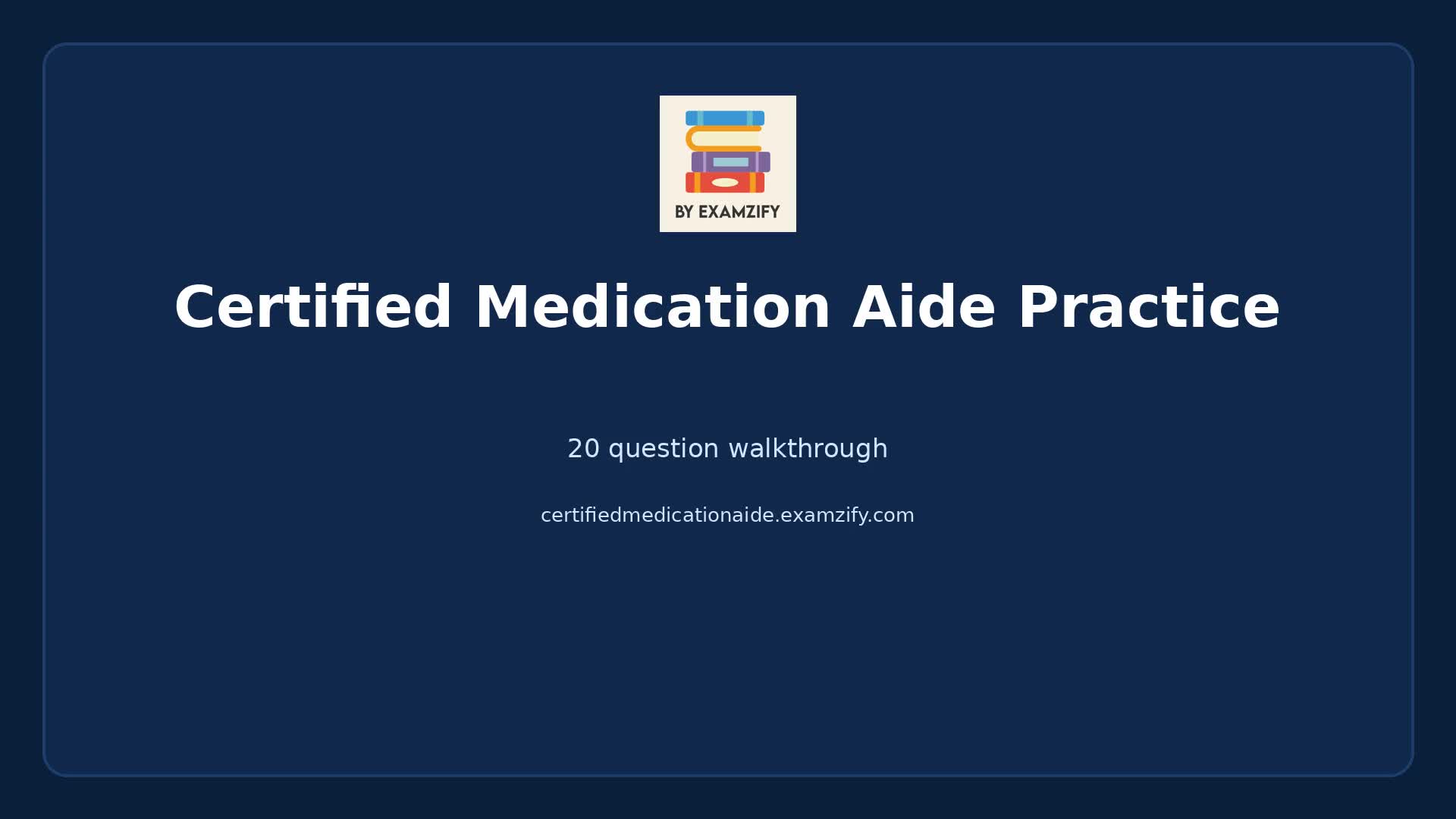 Video thumbnail for Certified Medication Aide Practice