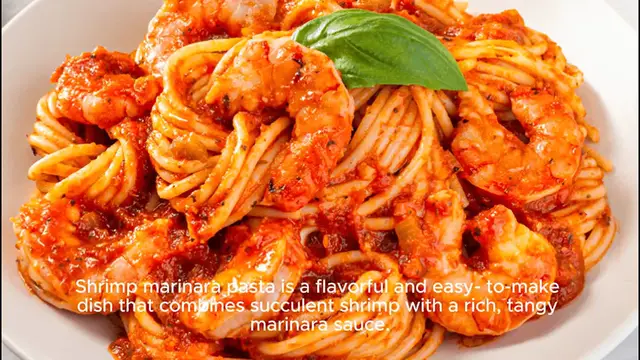 'Video thumbnail for shrimp marinara pasta recipe'