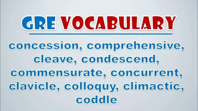 Video thumbnail for GRE Vocabulary: Concession, Comprehensive, Cleave, Condescend, Commensurate, Concurrent, Clavicle