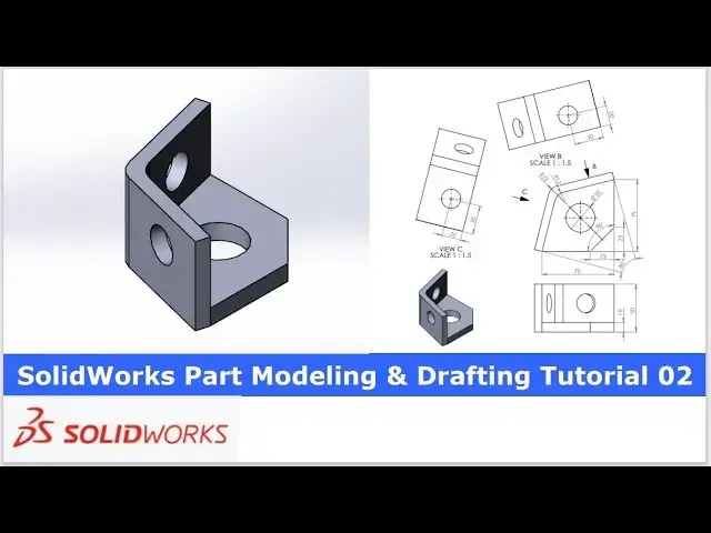 'Video thumbnail for SolidWorks Part Modeling & Drafting Tutorial 02  | SolidWorks Tutorial | SolidWorks Drawing |'