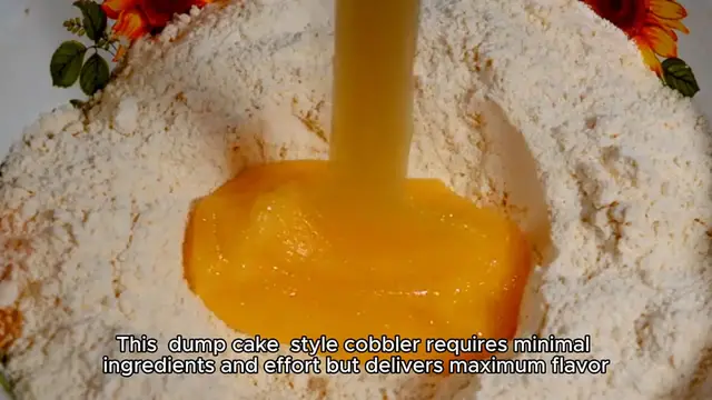 Video thumbnail for peach cobbler with cake mix recipe