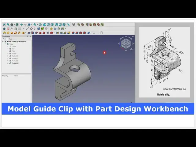 'Video thumbnail for Model Guide Clip with FreeCAD Part Design Workbench | FreeCAD Tutorial | 3D Modeling | Mechnexus |'
