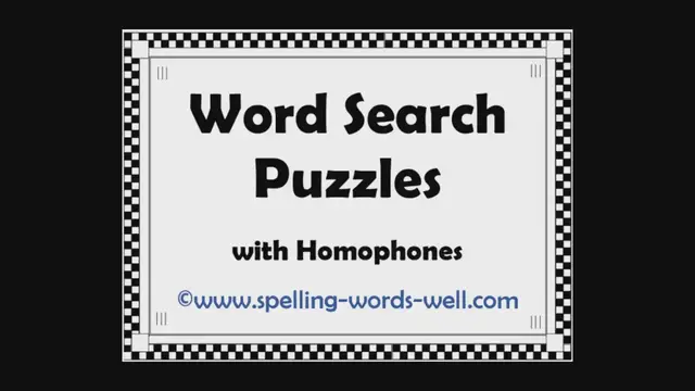 Video thumbnail for Word Search Puzzles with Homophones
